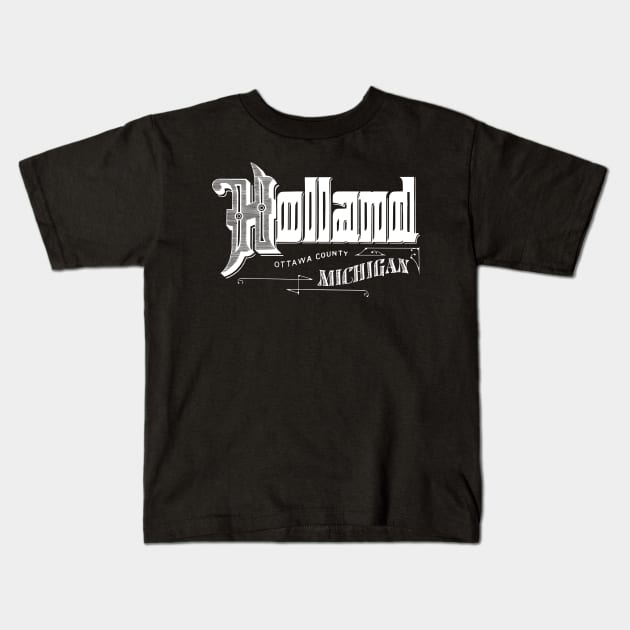 Vintage Holland, MI Kids T-Shirt by DonDota